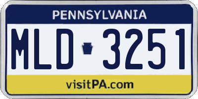 PA license plate MLD3251