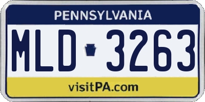 PA license plate MLD3263