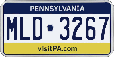 PA license plate MLD3267