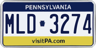 PA license plate MLD3274