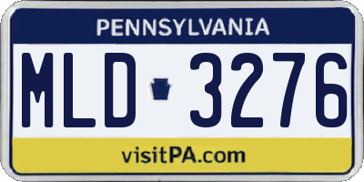 PA license plate MLD3276