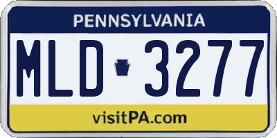 PA license plate MLD3277
