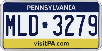 PA license plate MLD3279