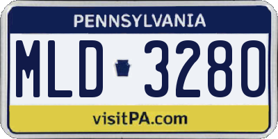 PA license plate MLD3280