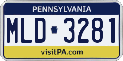 PA license plate MLD3281