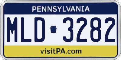 PA license plate MLD3282