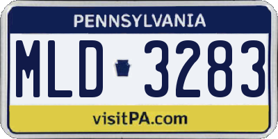PA license plate MLD3283