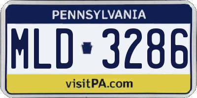 PA license plate MLD3286