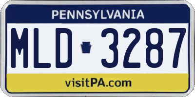 PA license plate MLD3287
