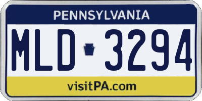 PA license plate MLD3294