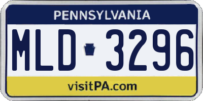PA license plate MLD3296