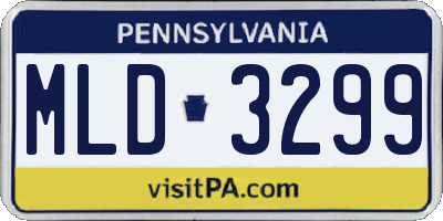 PA license plate MLD3299