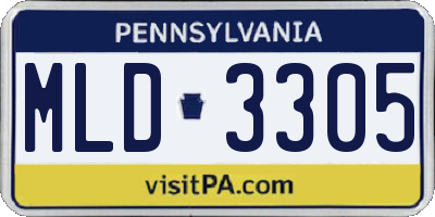 PA license plate MLD3305