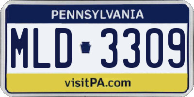 PA license plate MLD3309