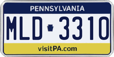 PA license plate MLD3310