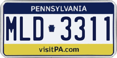PA license plate MLD3311
