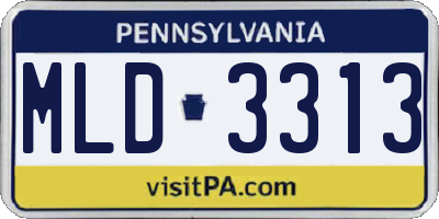 PA license plate MLD3313