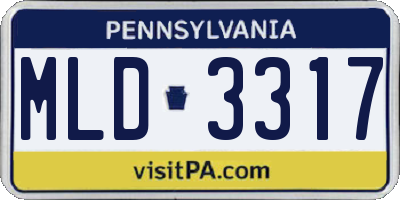 PA license plate MLD3317