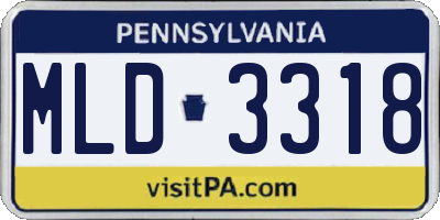 PA license plate MLD3318