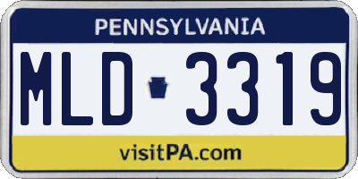PA license plate MLD3319