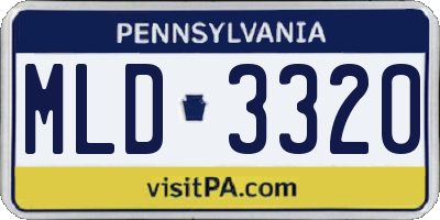 PA license plate MLD3320