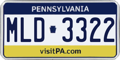 PA license plate MLD3322
