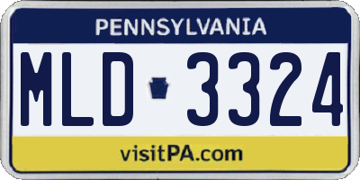 PA license plate MLD3324