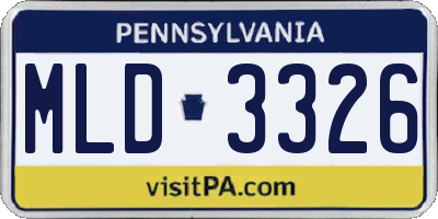 PA license plate MLD3326