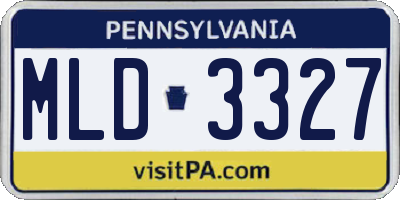 PA license plate MLD3327