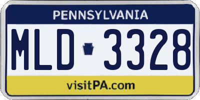 PA license plate MLD3328