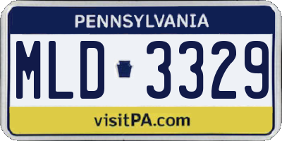 PA license plate MLD3329
