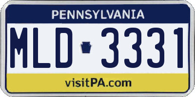 PA license plate MLD3331