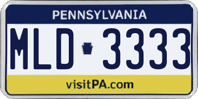PA license plate MLD3333