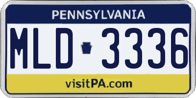 PA license plate MLD3336