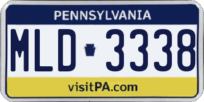 PA license plate MLD3338