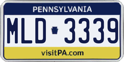 PA license plate MLD3339