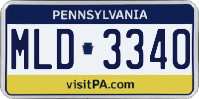 PA license plate MLD3340