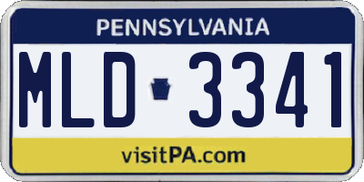 PA license plate MLD3341