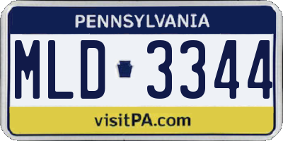 PA license plate MLD3344