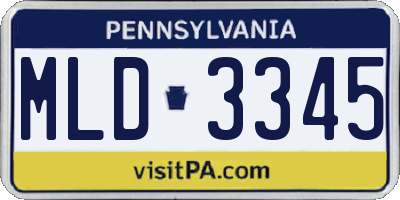 PA license plate MLD3345