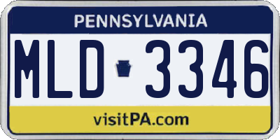 PA license plate MLD3346