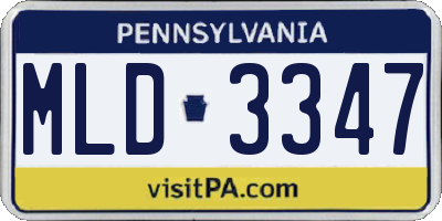 PA license plate MLD3347