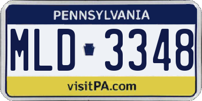 PA license plate MLD3348