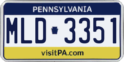 PA license plate MLD3351