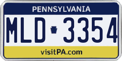 PA license plate MLD3354
