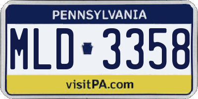 PA license plate MLD3358
