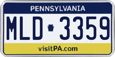 PA license plate MLD3359