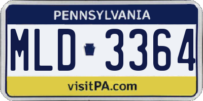 PA license plate MLD3364