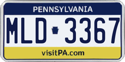PA license plate MLD3367