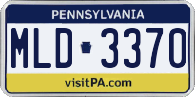 PA license plate MLD3370
